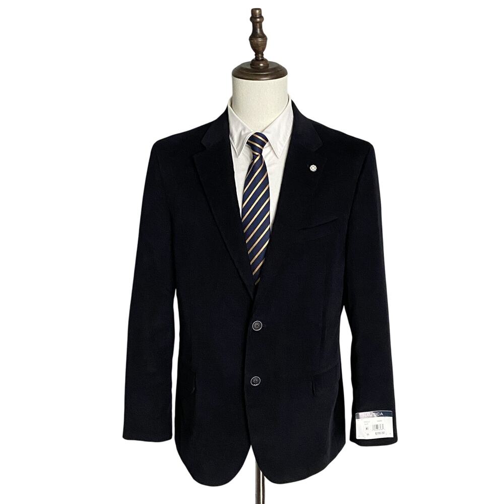 Nautica Sport Coat Men's 44 Regular Brielle Corduroy Dark Blue NWT